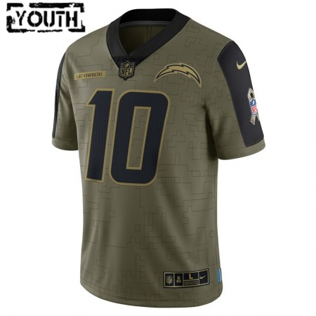 Camiseta Niño NFL Los Angeles Chargers Justin Herbert 10 Nike 2021 Salute to Service